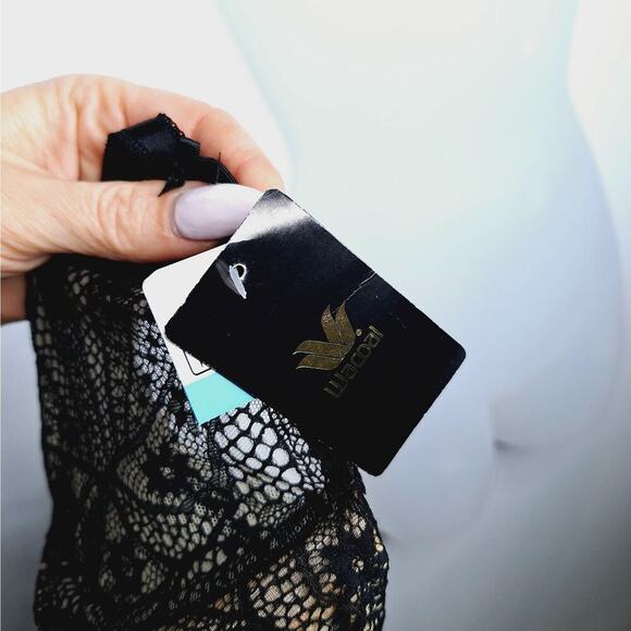 WACOAL Take The Plunge Crochet Lace Bra 851273 Black 34C Underwire Mesh Soft Cup - Picture 6 of 13